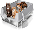 XXXL Stainless Steel Litter Box with Lid, offering Big Cats & Multi-Cats