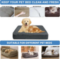 TOPHMDECOR Dog Bed Cover Waterproof, Non-Slip Rectangular Pet Bed Protector for Dogs & Cats, Removable Washable Bed Sheet Replacement,44"x35"x8",Gray,1Pc,Cover Only