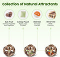 Potaroma Catnip Toys, 3Pcs Cat Toys Natural Silvervine Stick Cage Balls & Bell Ball for Indoor Cats, Kitten Cleaning Teeth Molar Matatabi Cat Chew Toy All Breeds