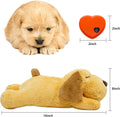 HonourHope Dog Heartbeat Toy (Dog Yellow, Medium) - Plush Pet Calming Toy with Simulated Heartbeat and Heat for Anxiety 