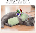 Catnip Cat Toys 4 Pack, Soft Cat Pillow Kicker Toys with Crinkle Sound, Interactive Cat Plush Toys for Indoor Cats and K