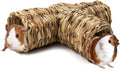 BWOGUE Hamster Grass Tunnel Toy, Guinea Pig Grass Tunnel, 4-Way Hideaway