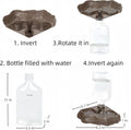 Lizard Bearded Dragon Water Bowl Dish Automatic Dispenser,17oz,Brown