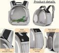 Bearded Dragon Carrier Backpack with Security Printing Harness Leash Set, Reptile Lizard Space Capsule Astronaut Clear B