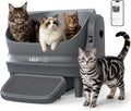 Self Cleaning Litter Box, Open Top 105L Automatic Litter Box for Multiple Cats, App Control, Safety Sensor, Anti-Pinch, 