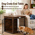 Dog Crate Furniture with Reversible Side Door, 28'' Heavy Duty Wooden Dog Kennel Indoor for Small Medium Dogs, Furniture