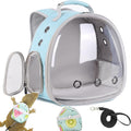 Bearded Dragon Backpack Carrier,Reptile Portable Backpack Carrier with Small Backpack Harness Leash Set,Space Capsule Cl