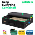 Portable Travel Litter Box for Cats with Lid to Contain Litter and Odor. Easy to Carry, Clean and Store. Easy for Car Tr