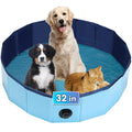AMGSH Dog Whelping Box, Foldable Birthing Pool for Dogs, Whelping Pool for Puppies, Portable Plastic Swimming Pool & Bath Tub for Dogs, Blue (31.5" Dia. × 7.9" H (80cm × 20cm))