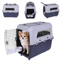 Hubxinly Airline Compliant 33" Travel Dog Kennel,Portable Plastic Dog Crates with Handle,Hard-Sided Pet Kennel with Removable Wheels,for Large Dogs Car SUV Truck,Travel and Home(33.1x 21.6X 25.2In)
