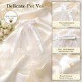 Bwogue 3-Piece Dog Wedding Flower Collar, Pearl Leash & Veil Outfit Set