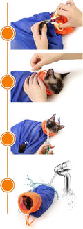 Cat Grooming Bag Puppy Dog Cleaning Polyester Soft Mesh Scratch & Biting Resisted for Bathing Injecting Examining Nail T