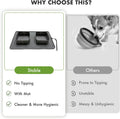 PICCYIN No Spill Collapsible Dog Bowls with Mat, 20oz 2-in-1 Roll-Up Silicone Pet Feeding Station, Portable BPA-Free Travel Dog Bowls for Car, Camping, and Outdoor Use