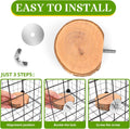 4 Pcs Natural Apple Wood Round Bird Perch Platform for Cage