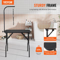 VEVOR Pet Grooming Table, 32 x18 Inch with Height Adjustable Arm, 220LBS Static Weight Capacity, Foldable Dog Groom Station with No-Sit Haunch Holder with Grooming Loop, for Medium and Small Dogs