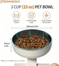 Elevated Cat Bowl with Height Adjustable 0-17.5° Tilt Stand,White