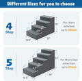 Dog Steps for High Bed, 23" H Dog Stairs for Small Dogs, 5-Tier Pet Stairs with Washable Cover, Non-Slip Pet Steps for Dogs to Get On Bed