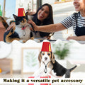 4 Pcs Fez Hat for Pet Red Turkish Style Hat with Golden Tassel