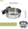 DVHEY 2 Pcs Small Bird Feeding Dish Cups,Parrot Food Bowl Cage with Clamp Holder Stainless Steel,Birdcage Coop Water Feeder for Cockatiel Parakeet Macaw Finches Lovebirds Small Animals (2 Pack, Small)