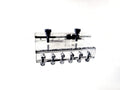 Marine Color Acrylic Dosing Pump Soft Tube Holder for 6 Lines, Adjustable Tube Bracket Mount Clamp for Aquarium Additive