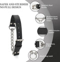 Martingale Collar for Dogs No-Pull Adjustable Training Collar with Stainless Steel Chain - Genuine Leather Anti-Slip Des