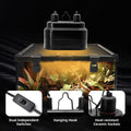 MECESOR Dual Reptile Lamp Fixture with Independent Switches, UVB & Basking Bulb Holder for Glass Terrarium Habitat - Rep