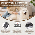 3-in-1 Pet Undercoat Rake & Dematting Comb for Dogs & Cats, Wood Handle