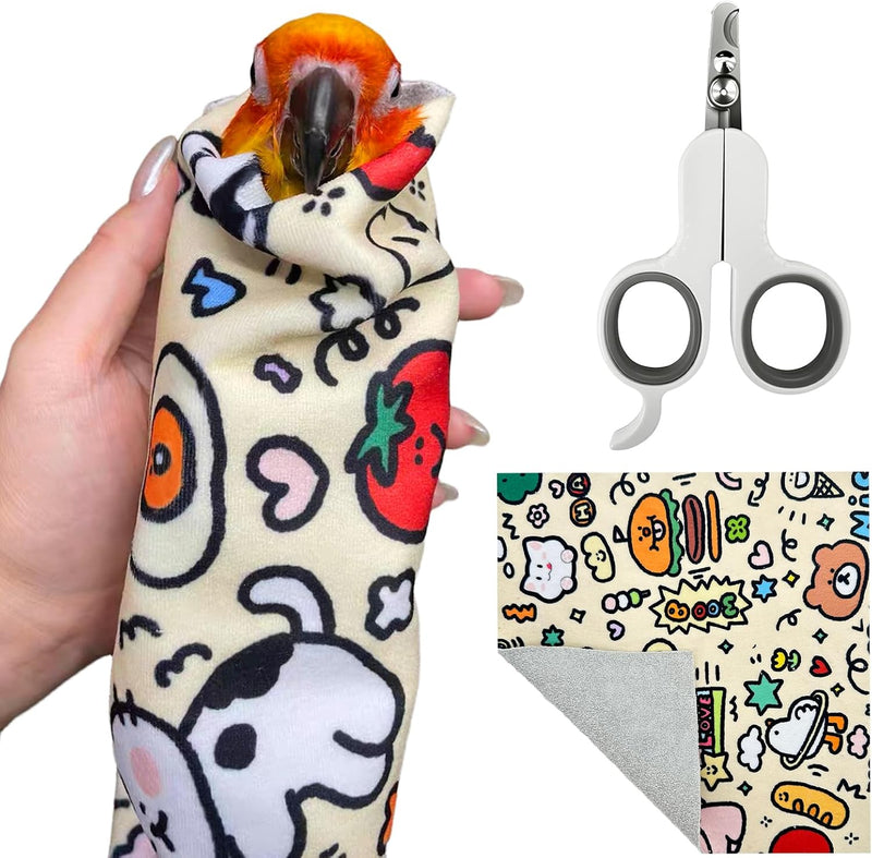 Bird Nail Clippers,Parrot Grooming wrap,2in1 for Safe Nail Trimming – Fits Cockatiel, Parakeet, Lovebird, Budgie, Anti-S