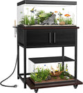 POKIPO 20-29 Gallon Fish Tank Stand with Power Outlet and Slide-Out Shelf