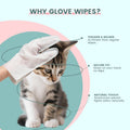 IMMHABI Hypoallergenic Pet Glove Wipes for Dogs & Cats