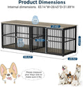 Lyromix 86.62'' Dog Crate Furniture Large Breed TV Stand, Grey