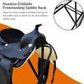 Dunatou Foldable Saddle Rack with Bottom Storage Shelf – Heavy Duty Horse Saddle Stand for English & Western Saddles, Po