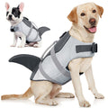 AOFITEE Dog Life Jacket, Shark Dog Life Vest for Swimming Boating, High Flotation Pet Lifesaver with Rescue Handle, Reflective French Bulldog Lifejacket, Swim Vest for Small Medium Large Dogs, M