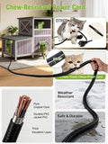 GUTINNEEN Extra Large Heated Cat House Outdoor Insulated Cat House 2-Section Weatherproof Feral Cat Shelter with Safe He