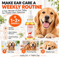 Upgraded Dog Ear Cleaner, Gentle Ear Solution for Dogs with Dropper, Removes Ear Wax, Dirt & Odor, Helps Relieve Itchy E