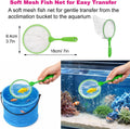 3Pcs Drip Acclimation Kit with Foldable Fish Acclimation Bucket, Drip Acclimation System and Aquarium Fish Net, Fish Tan
