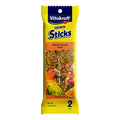Vitakraft Crunch Sticks Conure Treat 2 Sticks - Apple and Orange Flavor – Triple Baked for Crunch – with Added Vitamins and Minerals Natural with Wood Chew Center – Includes Cage Clip Holder
