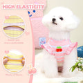 XGDMEIL 2 Pack Striped Small Dog T Shirt Cute Cherry Girl Dog Clothes for Small Dogs Cats Breathable Soft Cotton Pet Puppy Sleeveless Vest Spring Summer Pet Outfits（Pink+Yellow,Medium）