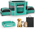 Portable Cat Playpen with Litter Box 3-Room, Soft Pet Cage Crates