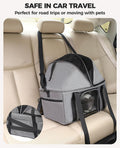 BurgeonNest Top-Expandable Large Cat Carrier, Soft Sided Cat Bag Carrier for Medium Large Pet Up to 15 lbs, Upgraded Small Dog Car Seat, Puppy Travel Bag with Semi-Open Canopy