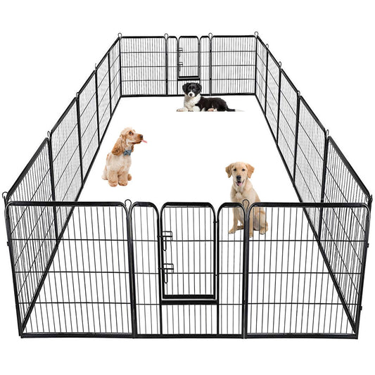 BestPet | Dog Playpen | 40 Inch, 16 Panels | Heavy Duty Metal Pet Exercise Pen | Indoor Outdoor Fence Panels | Rust-Resistant, Removable, Tool-Free Setup | Anti-Skid, Expandable Design