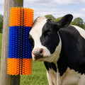 Livestock Scratching Brush, 2 Pack for Cattle, Horses and Goats, Cow Scratcher for Wall or Fence Post Mounting, Grooming