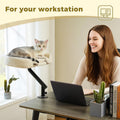 PAWZ Road Cat Desk Bed for Indoor Cats, Cat Bed for Desk Supports Up to 50 lbs, 360° Rotation & Adjustable, Nest Desktop Attachment Cats Hammock for Table, White