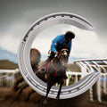 Fdit 4Pcs Aluminium Alloy Horseshoes Horse Riding Tool Equipment Accessories(3#)