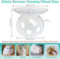 Hamiledyi Hamster Flying Saucer with Hideout House Plastic Hamster Wheel Small Animal Silent Running Wheel Gerbil Exerci