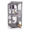 Aivituvin Cat House Outdoor Catio Cat Enclosures on Wheels 70.9" Kitty House with Upgraded Resting Box,Waterproof Roof