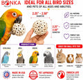 Bonka Bird Toys 1214 Pk3 All-Natural Sola Atta Balls, 3-Pack, 2" Diameter, Soft and Lightweight Chew and Foot Toys for Birds, Small Pets, and DIY Crafts, Safe for Parrots, Parakeets, and Cockatiels