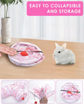 Bissap Rabbit Tunnel, 9.8'' Collapsible Bunny Tunnel and Tube 3 Ways Pet Hideout with 1 Play Ball for Indoor Kittens Dwa