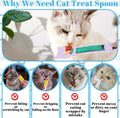 KFHENSOMR 3 Pcs Cat Treat Spoon Squeeze, Cute Pet Feeder Spoon, Multi-Function Lickable Wet Food Dispenser for Liquid Snack Puree Pet Supplies (3 Colors)
