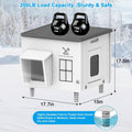 Indestructible Heated Cat House for Outside Winter, Heated Outdoor Cat House Weatherproof with Escape Door, Waterproof &